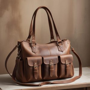 pikaso_reimagine (15) Premium Brown Leather Bag ( 3 Pockets )