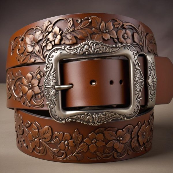 Handcrafted Floral Embossed Belt